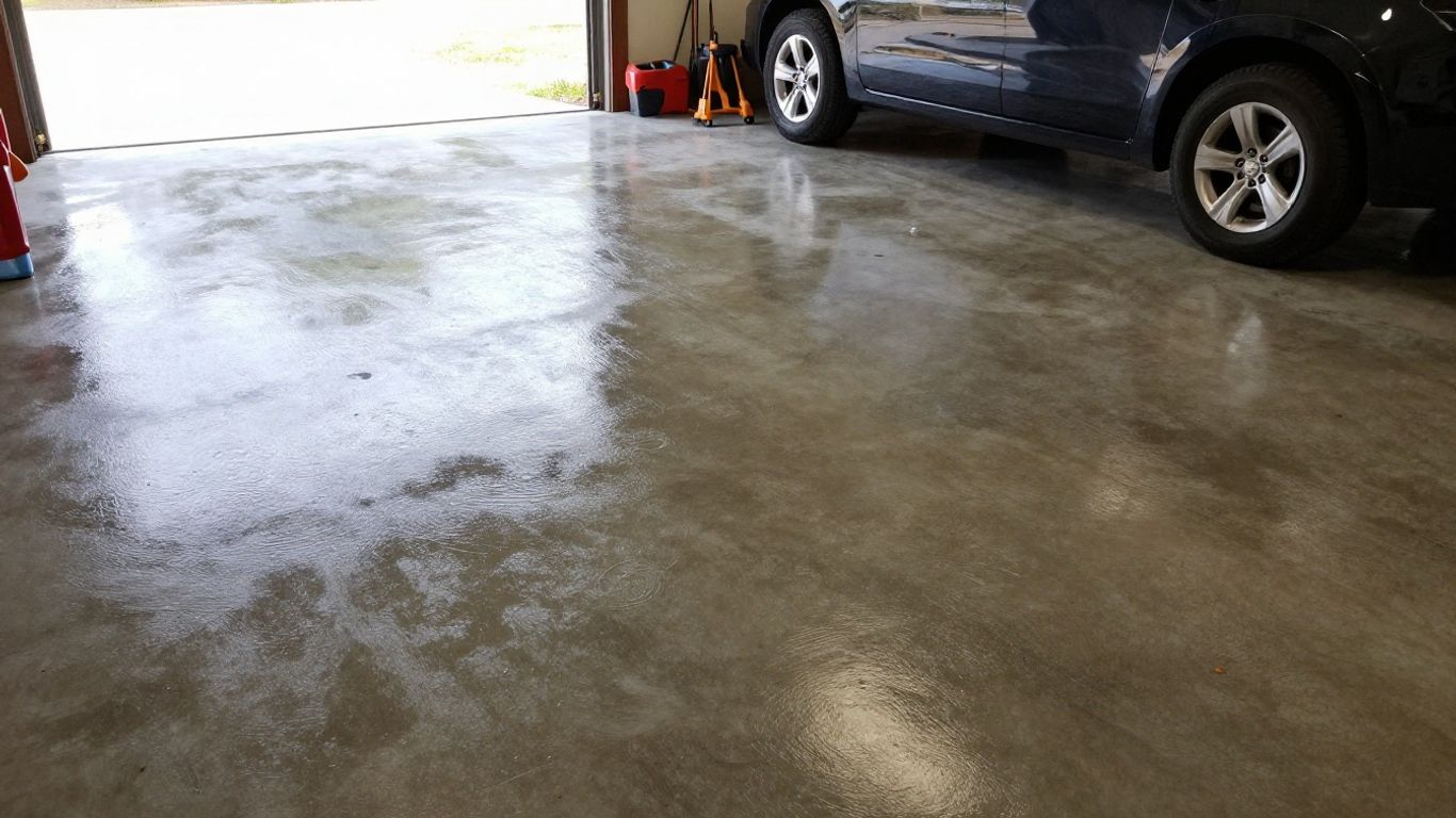 Newly coated garage floor in Monroe, GA