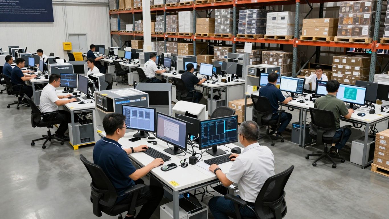 Distribution center operations with teams and technology.