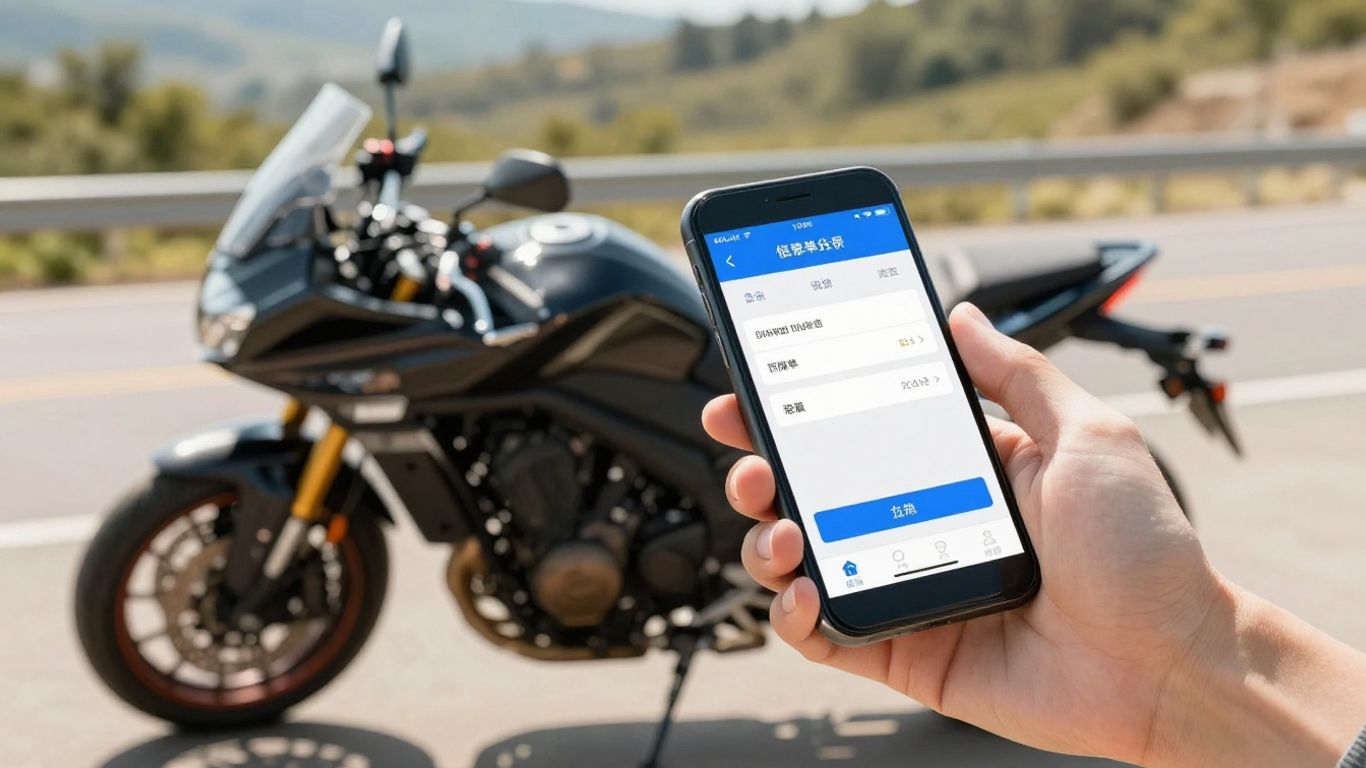 Motorcycle loan calculator on a smartphone.