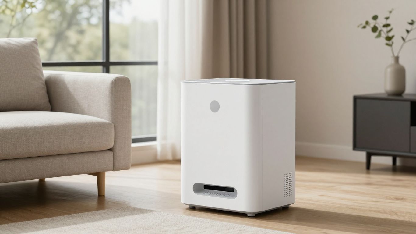 Smart device in a modern minimalist living room