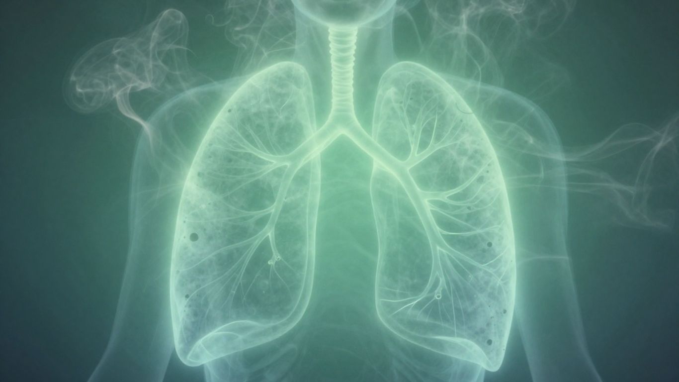 Natural lung detox product with glowing lungs.