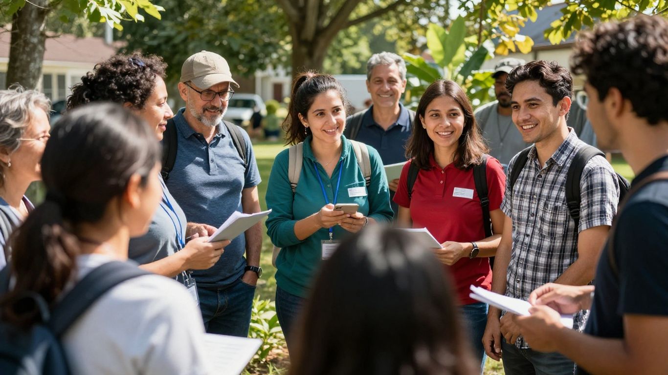 People engaging in community advancement programs.