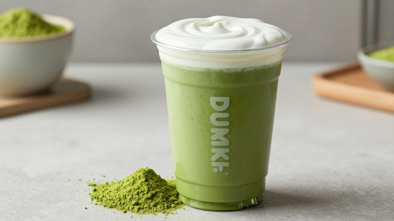 Dunkin' matcha latte with matcha powder