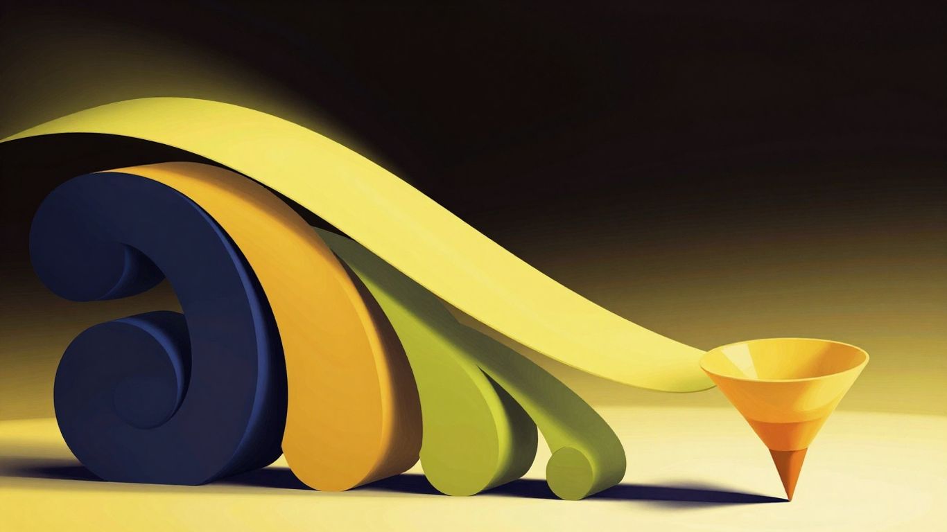 Visual representation of a sales funnel with expanding stages.