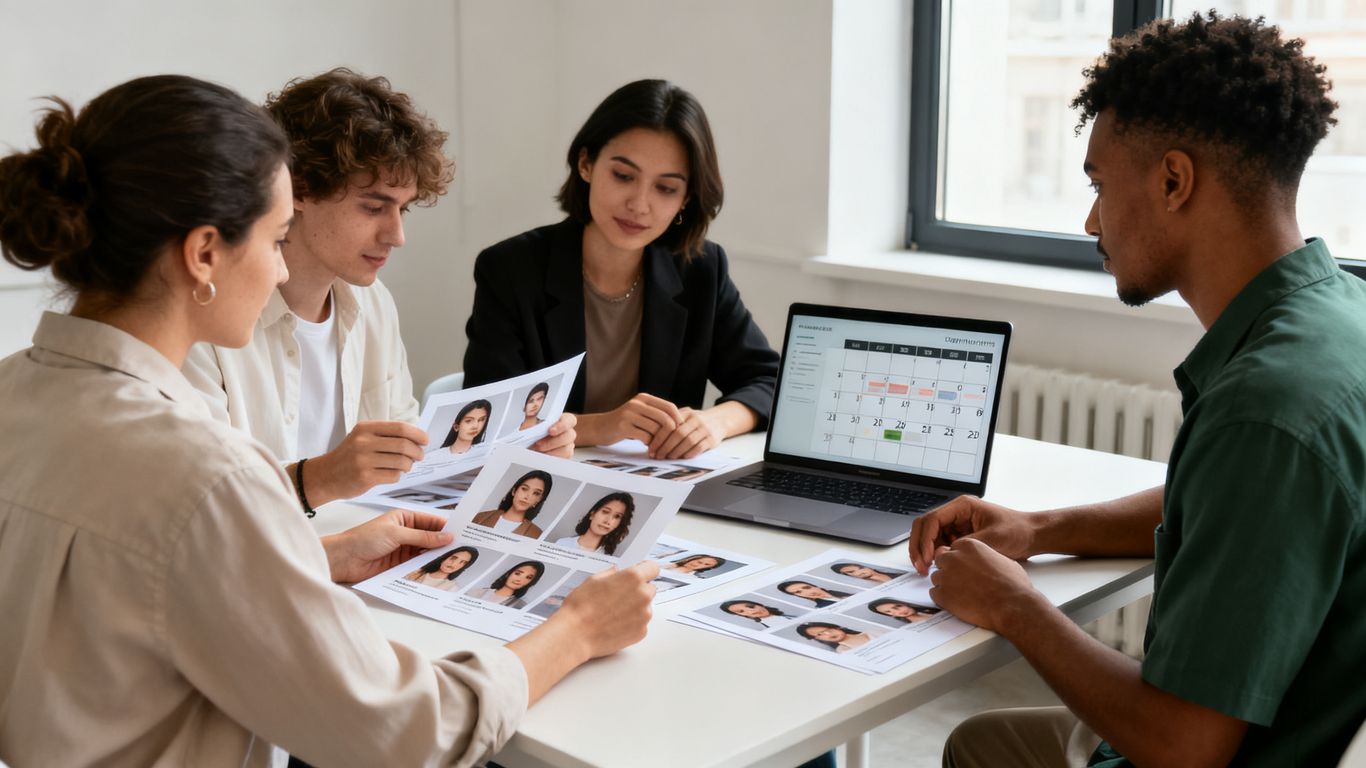 Marketing team reviewing creator campaign plans
