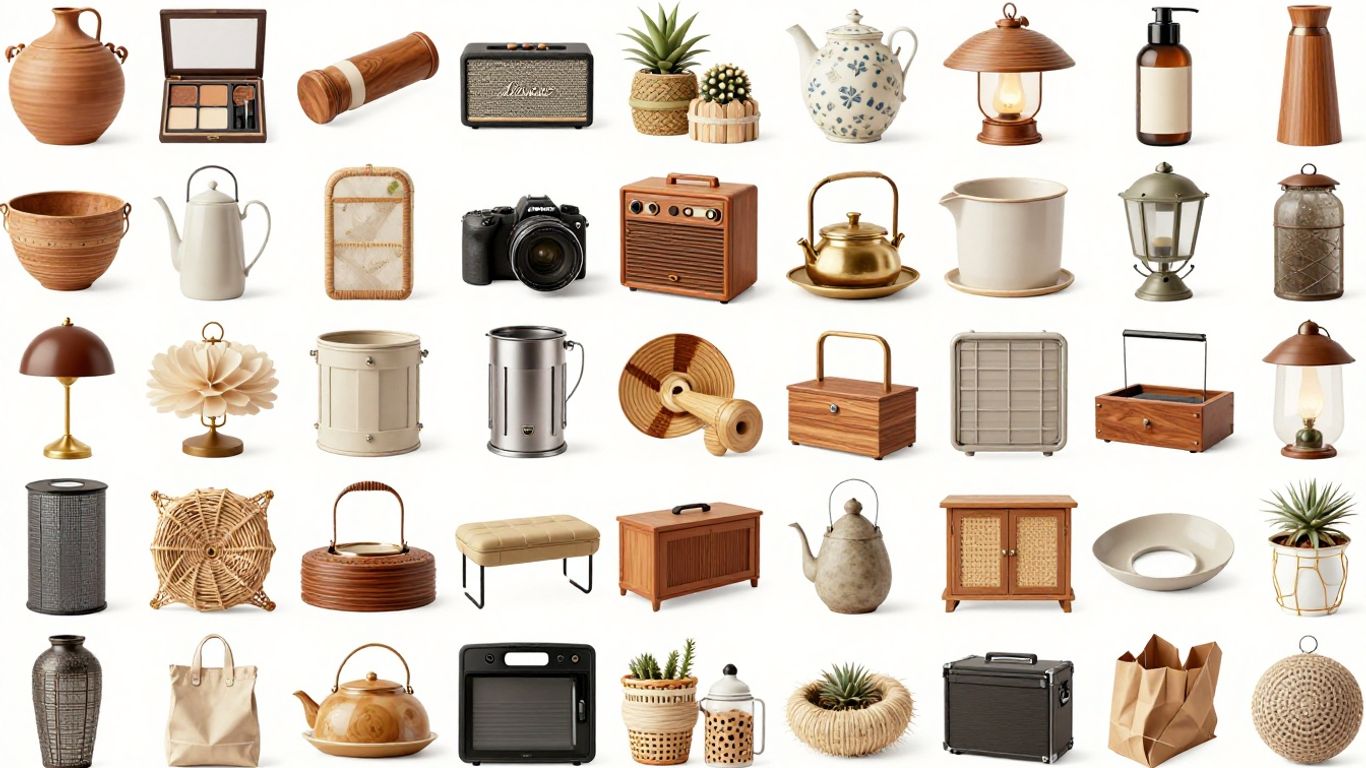 Diverse items arranged for personalized recommendations.