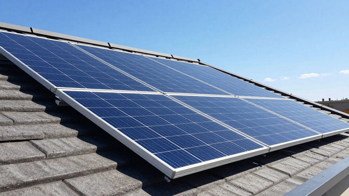 Panneau solaire sur un toit ensoleillé