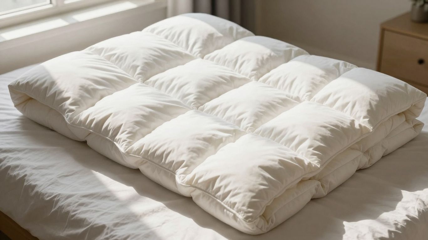 Saatva All-Year Down Alternative Comforter on a bed