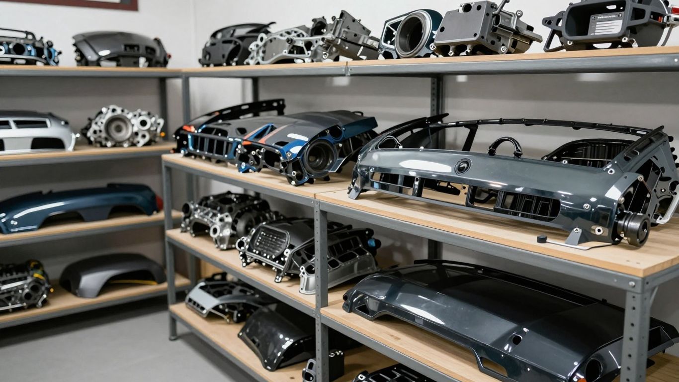 Skoda Kodiaq used car parts in a workshop.