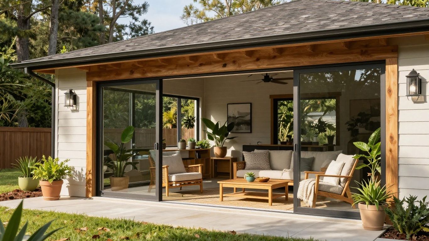 Sunroom addition on a home in Berkeley Lake, Georgia.
