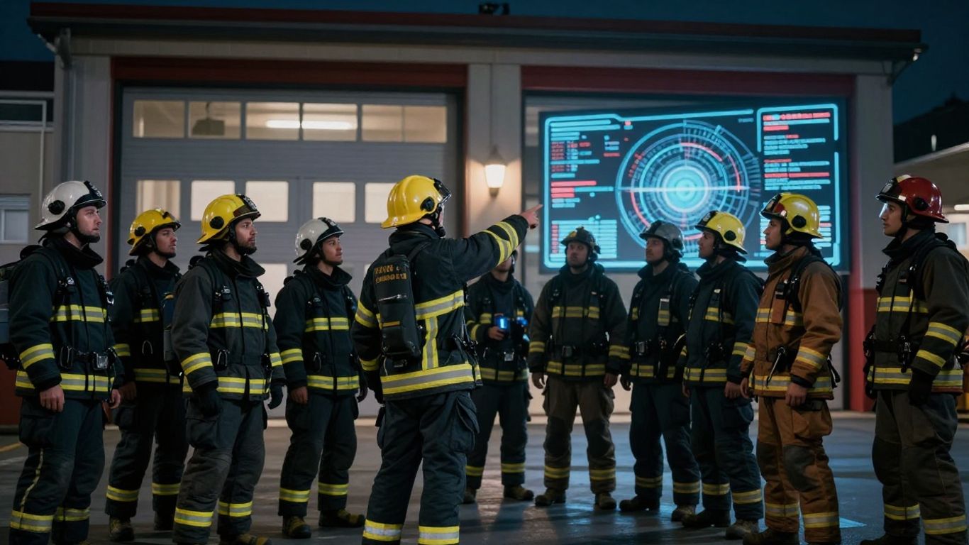 Firefighters preparing for NERIS compliance.