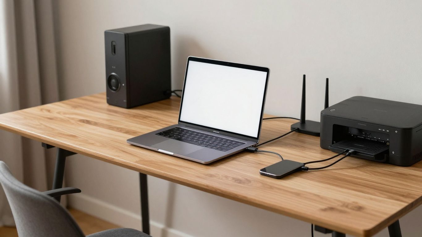 Red LAN en una oficina moderna.