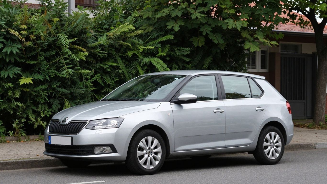 Škoda Fabia auf ruhiger Pendlerstraße