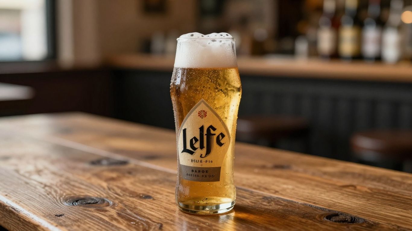 Bottle of Leffe Blonde alcohol-free beer