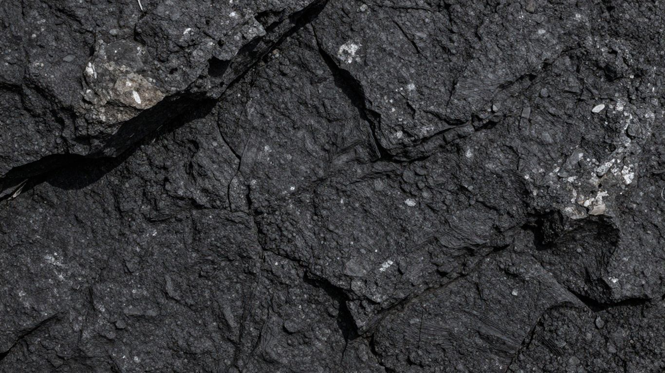 Close-up of rough, dark basalt rock textures.