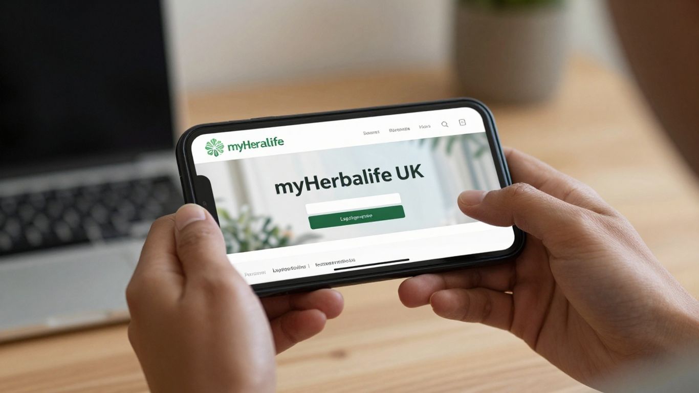 Herbalife UK login page on a smartphone.