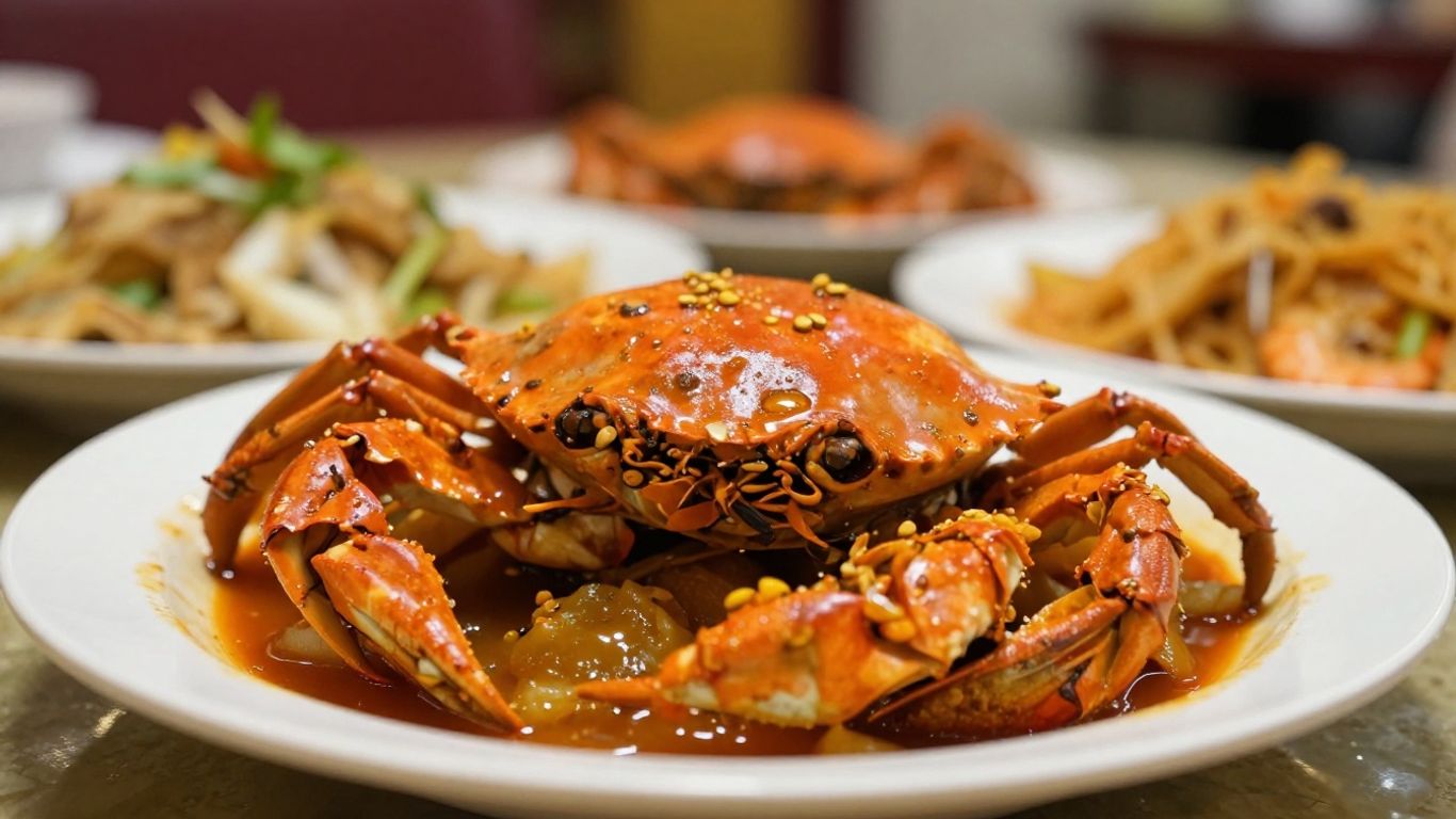 Delicious Singaporean food on a table