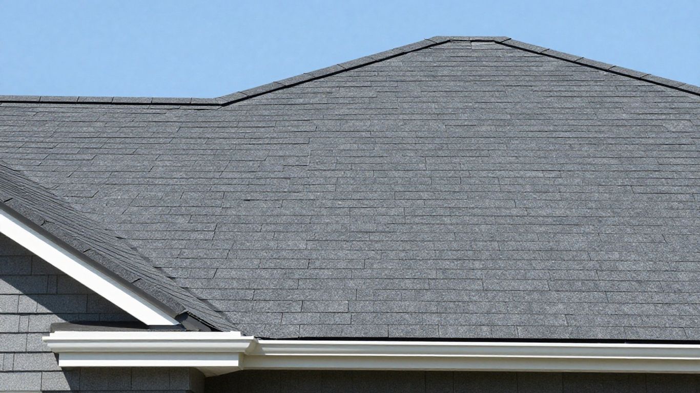 Modern synthetic roofing shingles on a house.