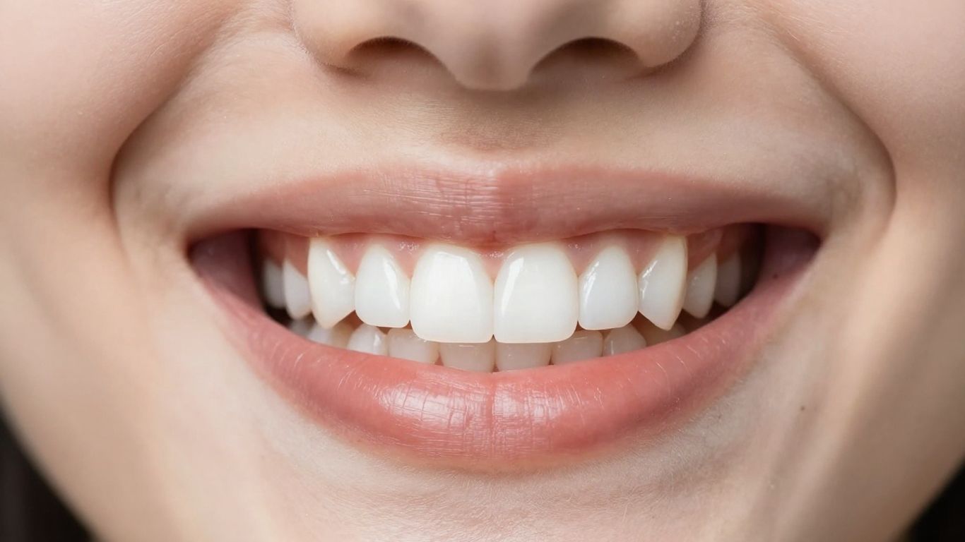 Strahlendes Lächeln mit perfekten weißen Zähnen