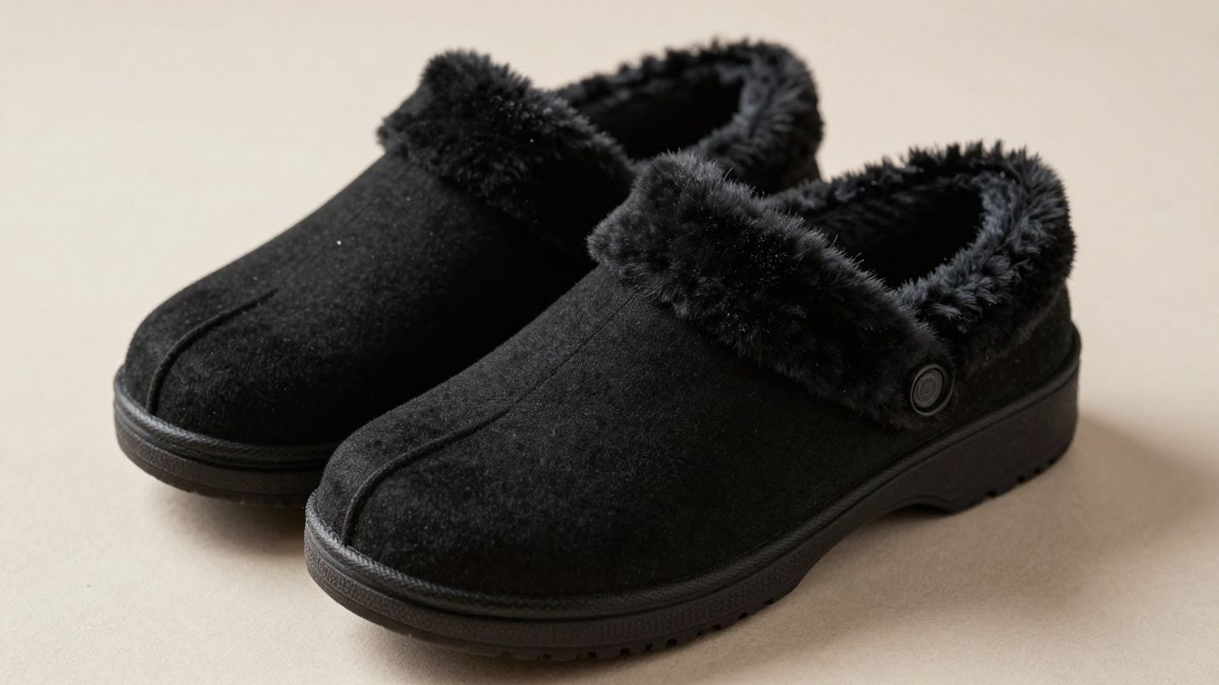 Black clog slipper for women