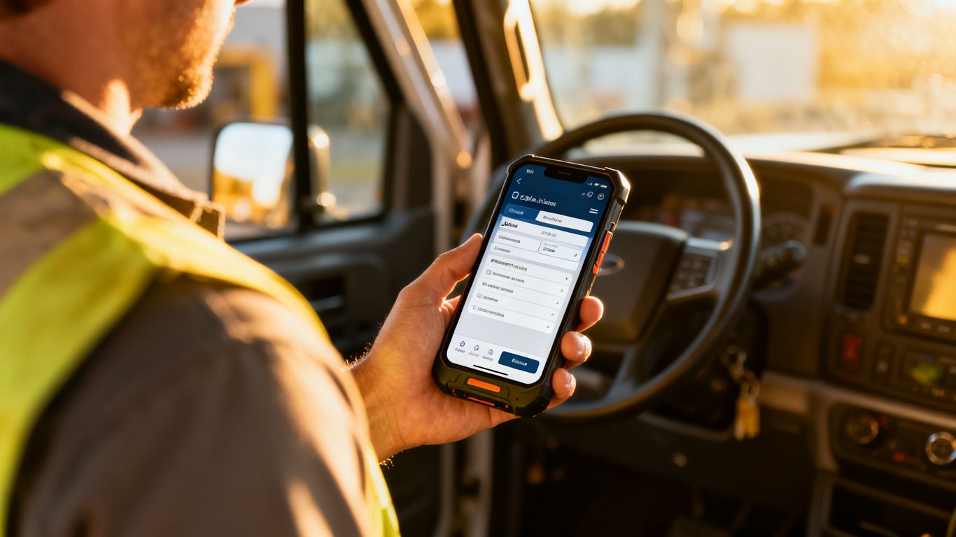 Field technicians utilizing modern mobile technology on site