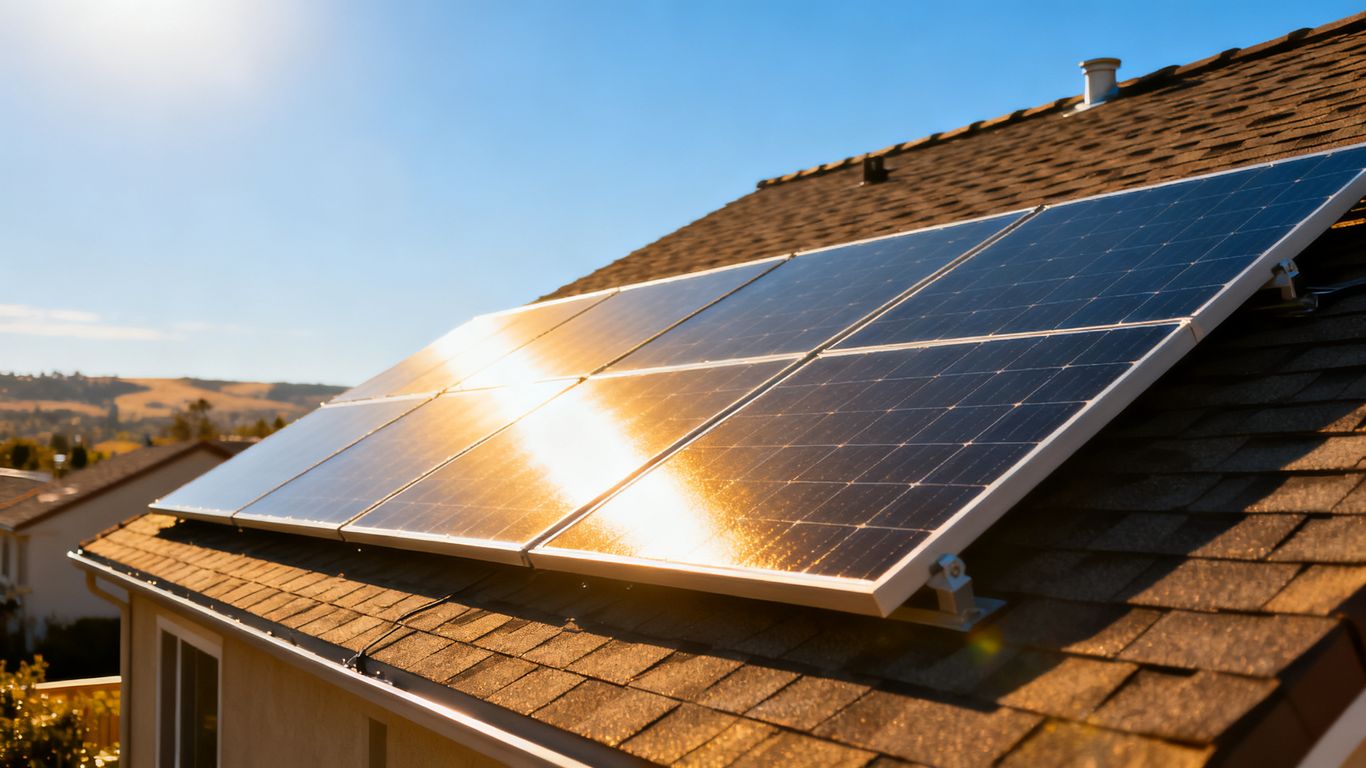 Panneaux solaires sous un ciel lumineux