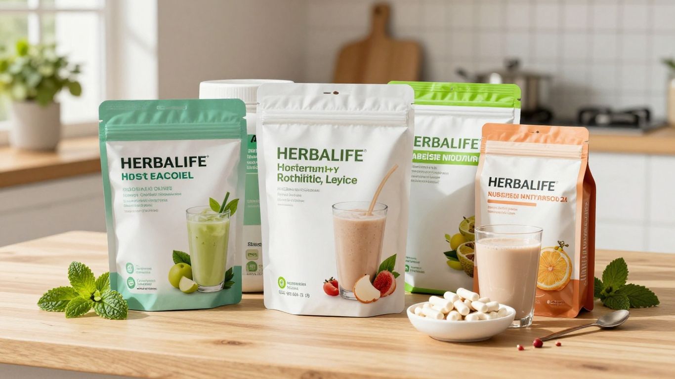 Herbalife products in a kitchen