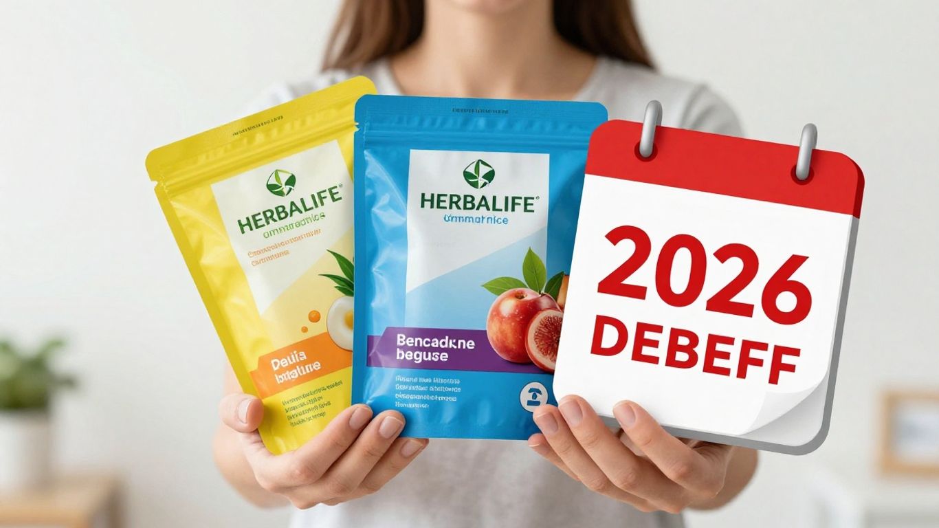 Herbalife discount guide with products and 2026 calendar.