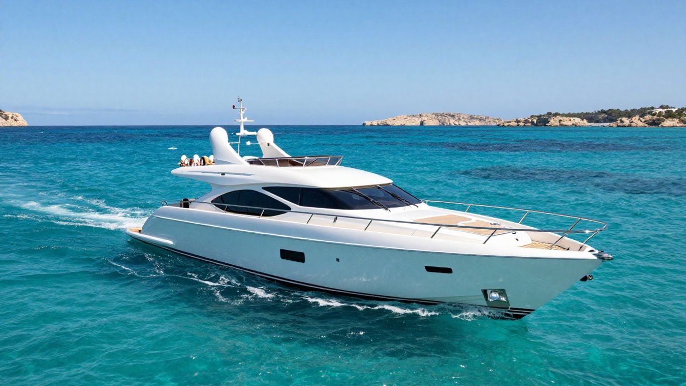 Blue Infinity One yacht sailing in Ibiza's clear waters.