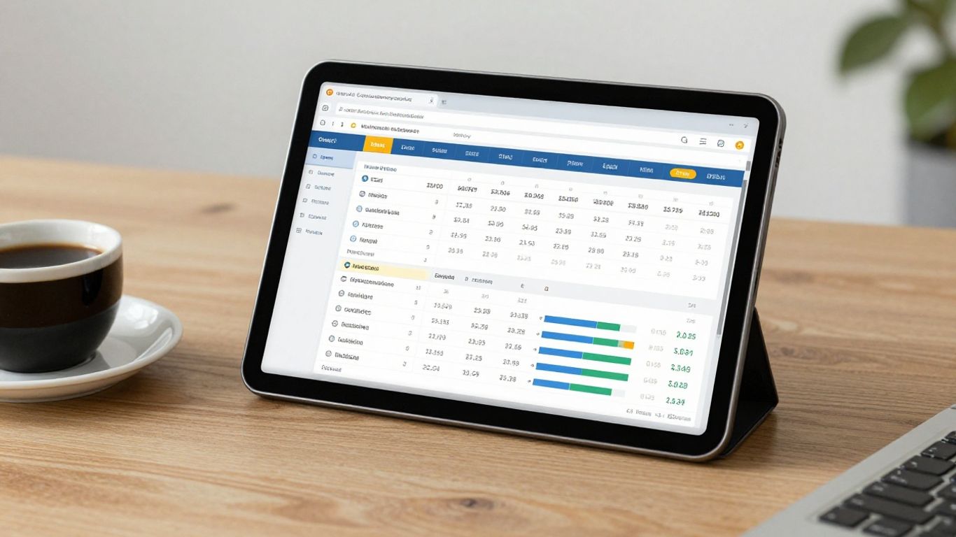 Digitaler Kostenplan auf einem Tablet