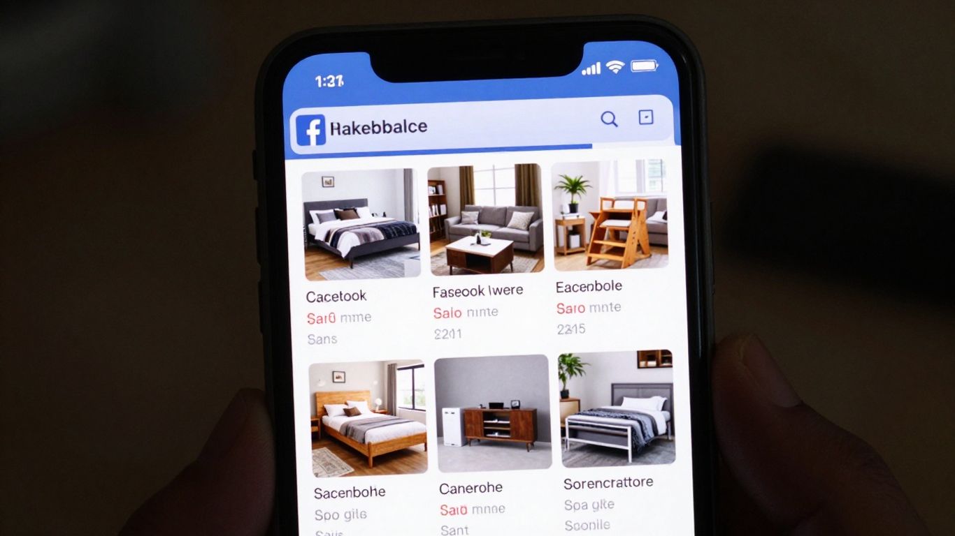 Facebook Marketplace app interface on a smartphone screen.