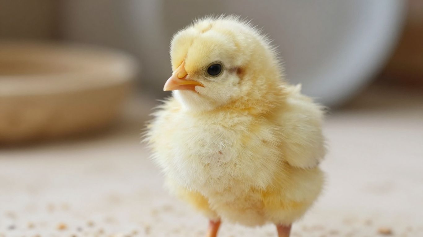 Zdrowy kurczak w czystym otoczeniu hodowlanym.