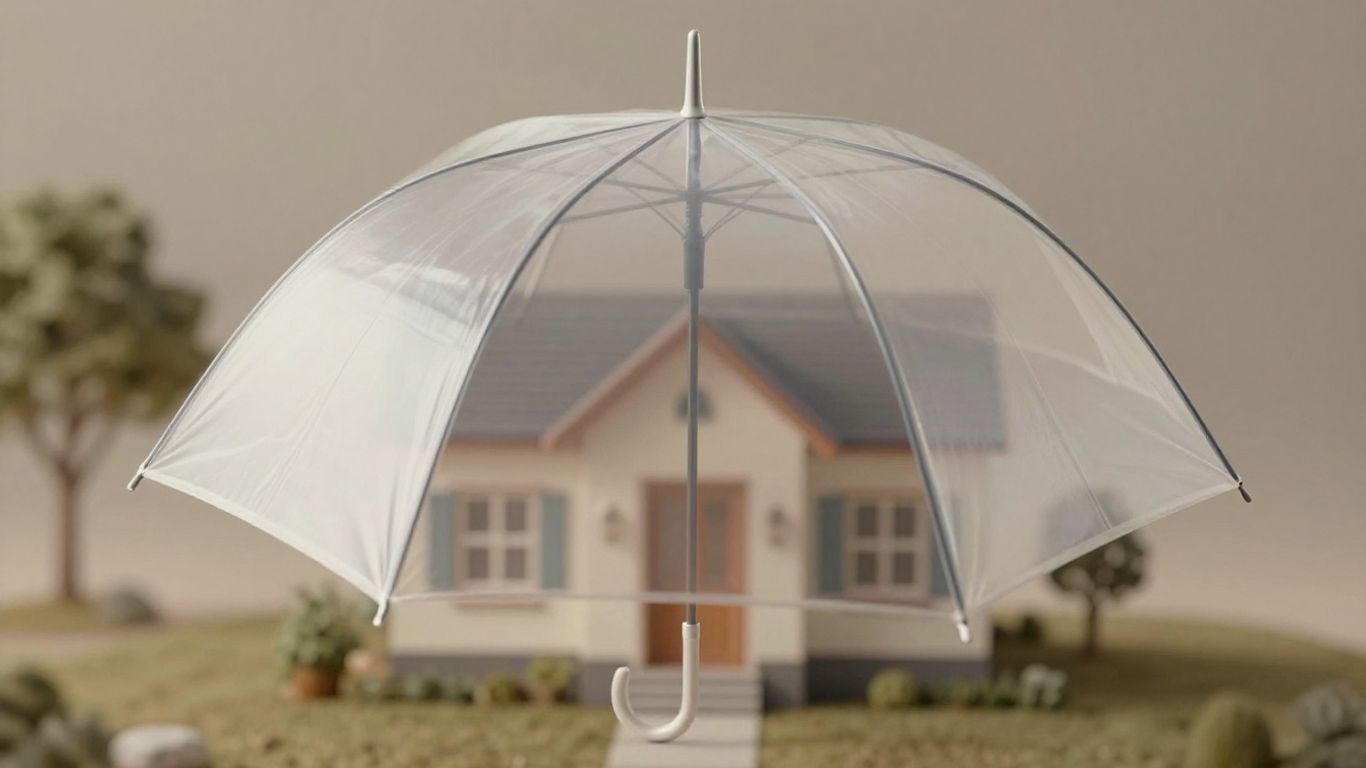 Casa protegida por un escudo de seguro.