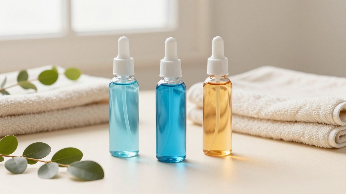 Water, silicone, and oil lubricant bottles