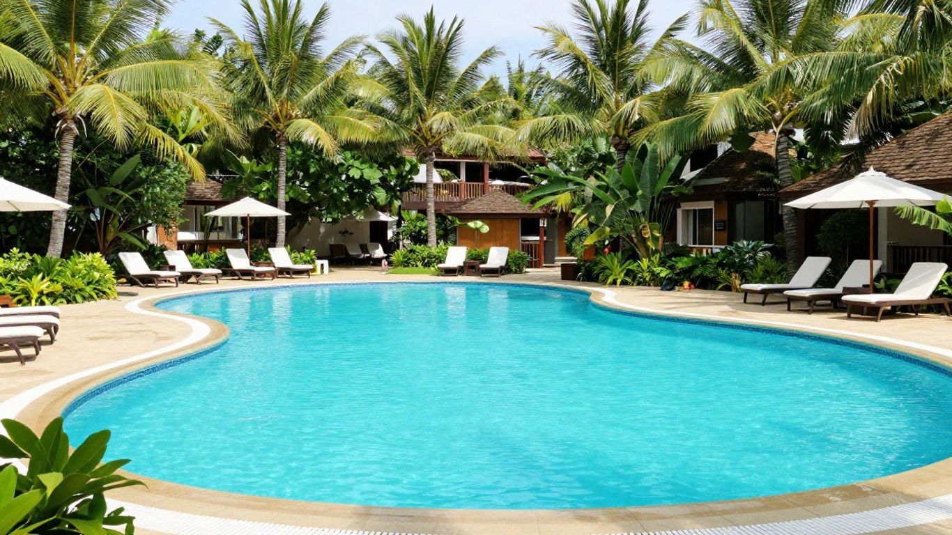 Outdoor pool and garden