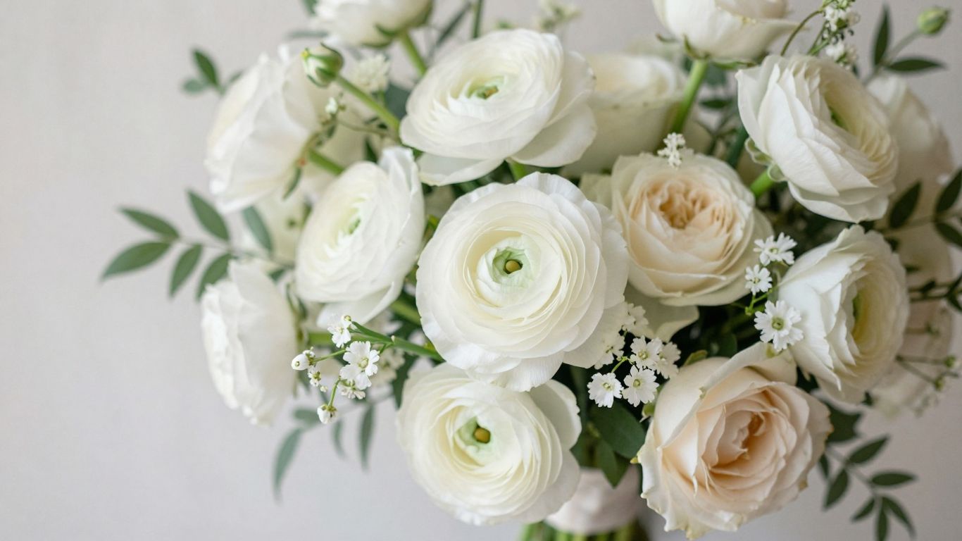 Soft garden bouquet with varied blooms