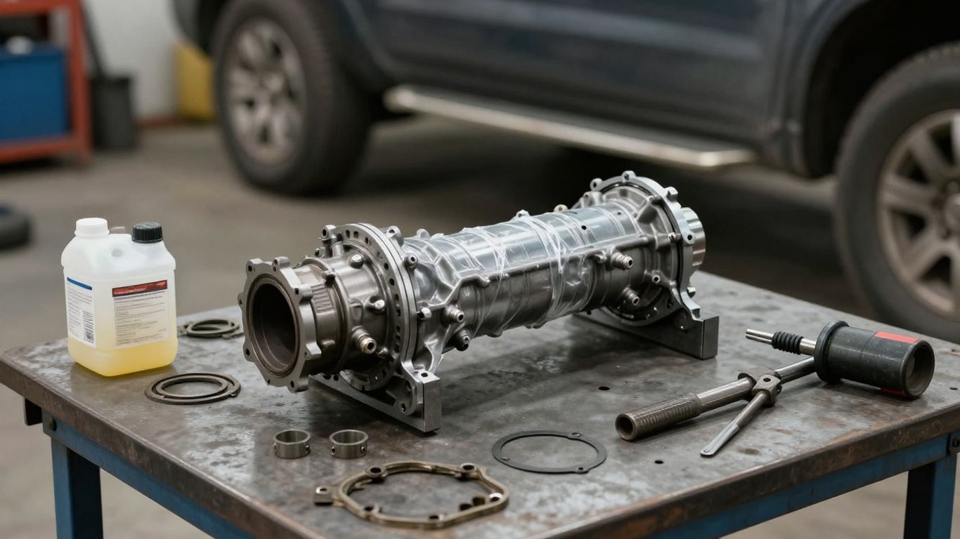 Used gearbox prepared for workshop installation