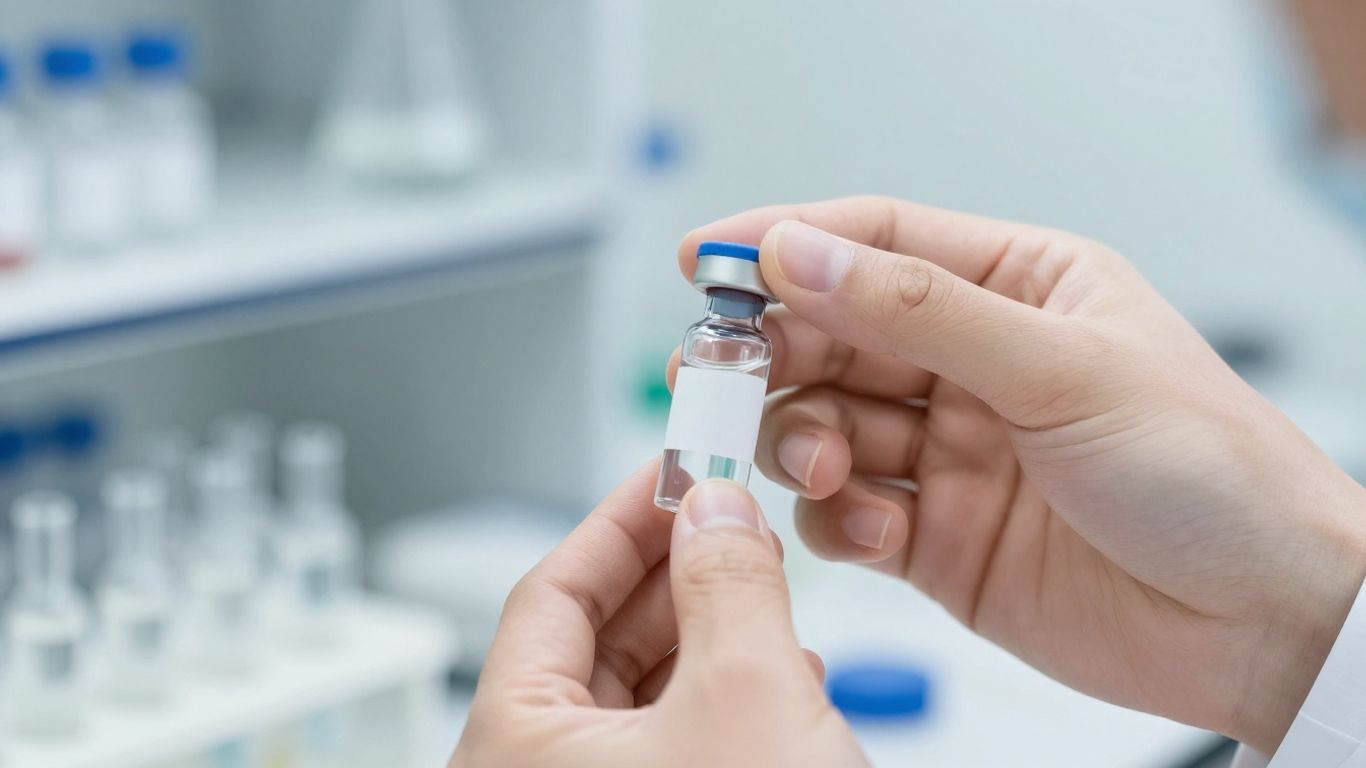 BPC-157 research vials in a laboratory setting.
