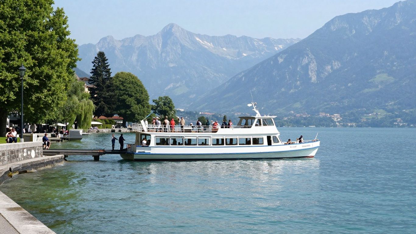 Passengers boarding a lake cruise in Annecy