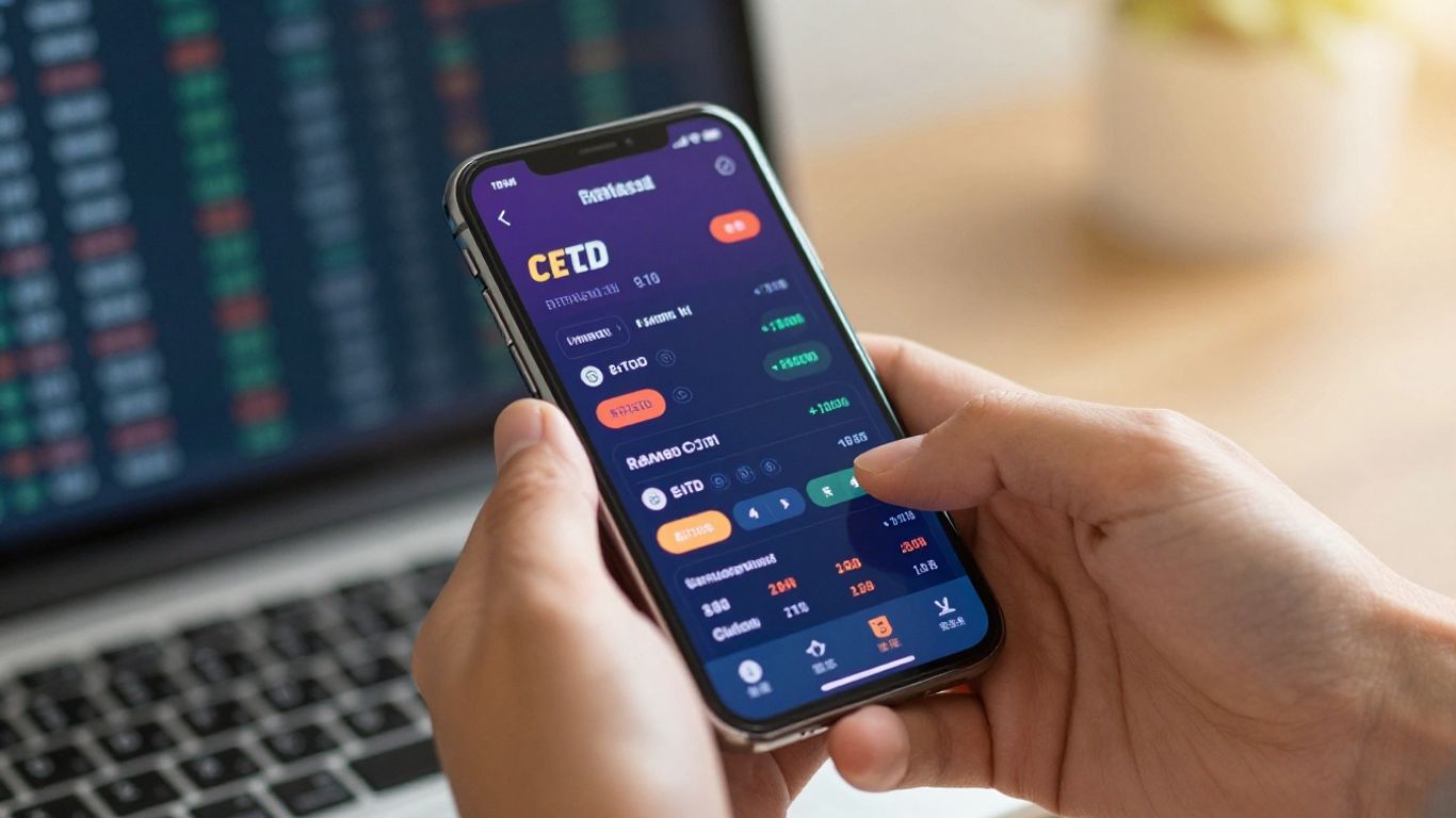 Forex trading on a smartphone screen.