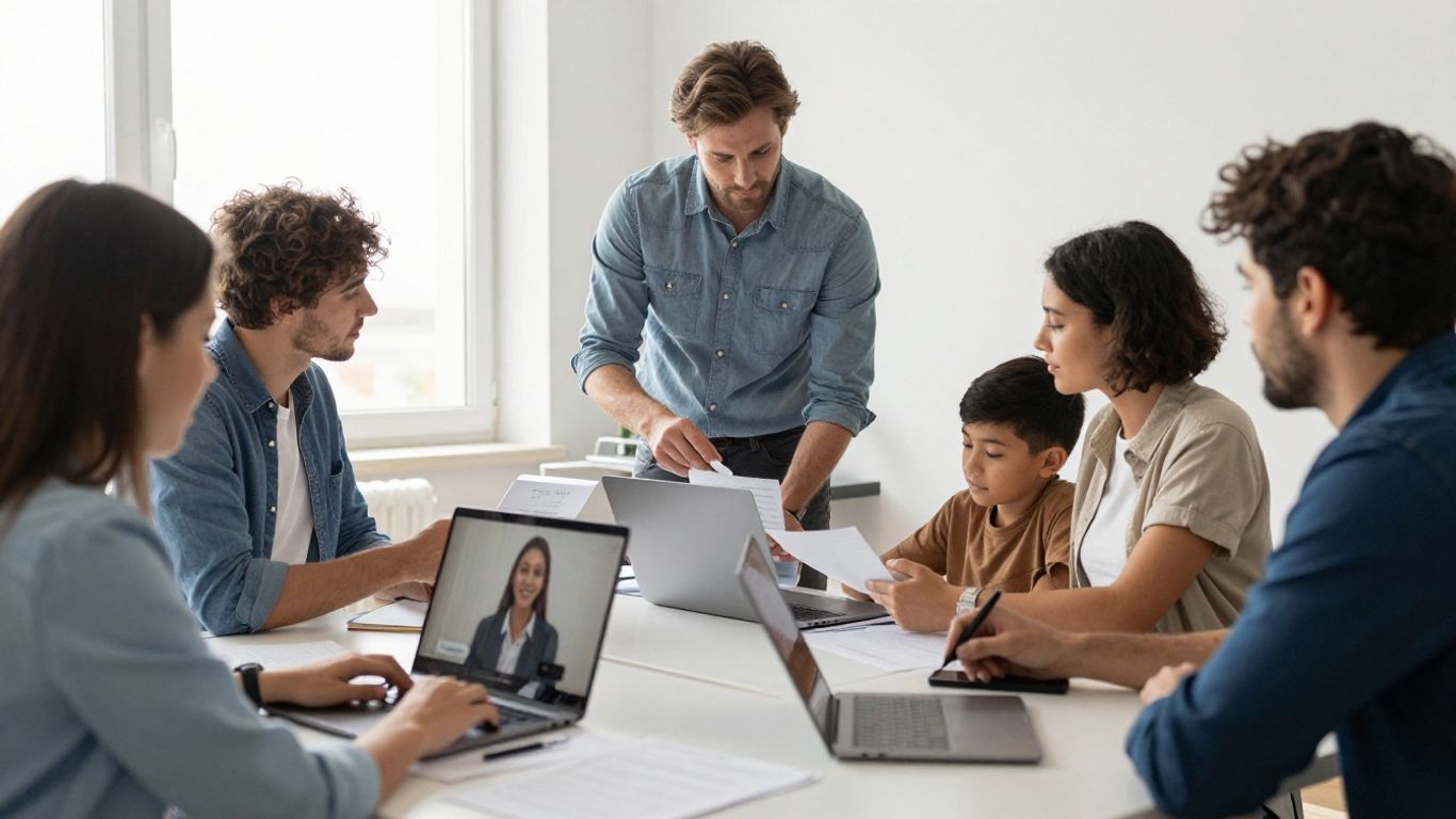 Assignee reviewing cultural coaching before work
