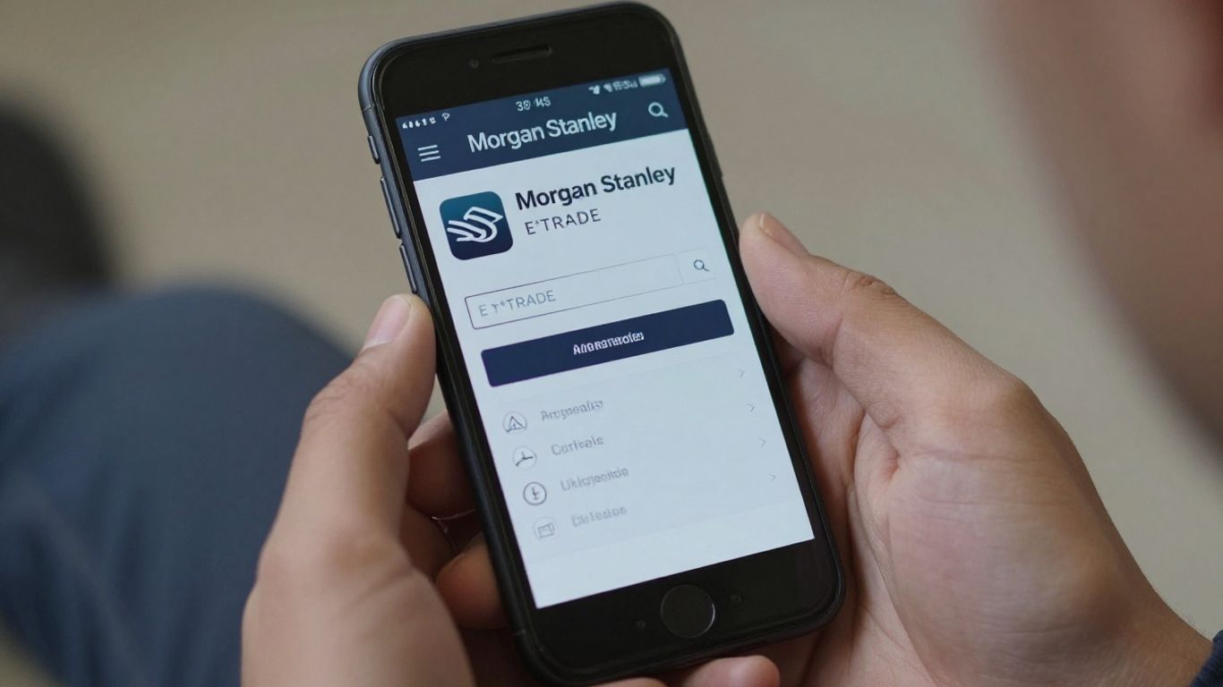 Morgan Stanley E*TRADE login screen on a smartphone.