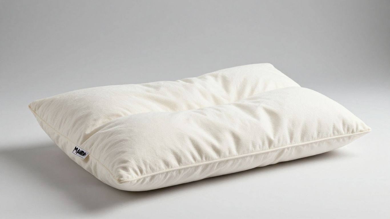 Malouf pillow on a white surface with soft lighting.