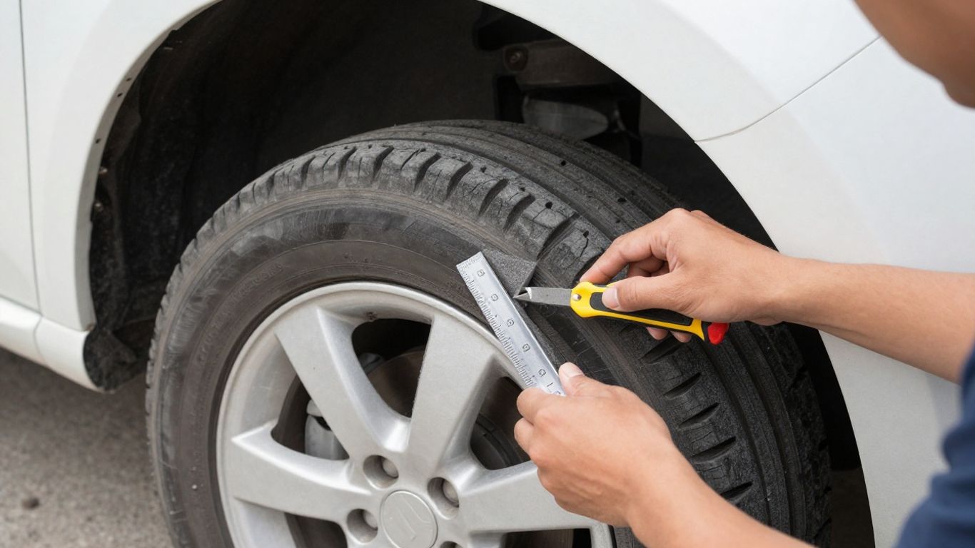 Mechanic measuring a custom foam insert