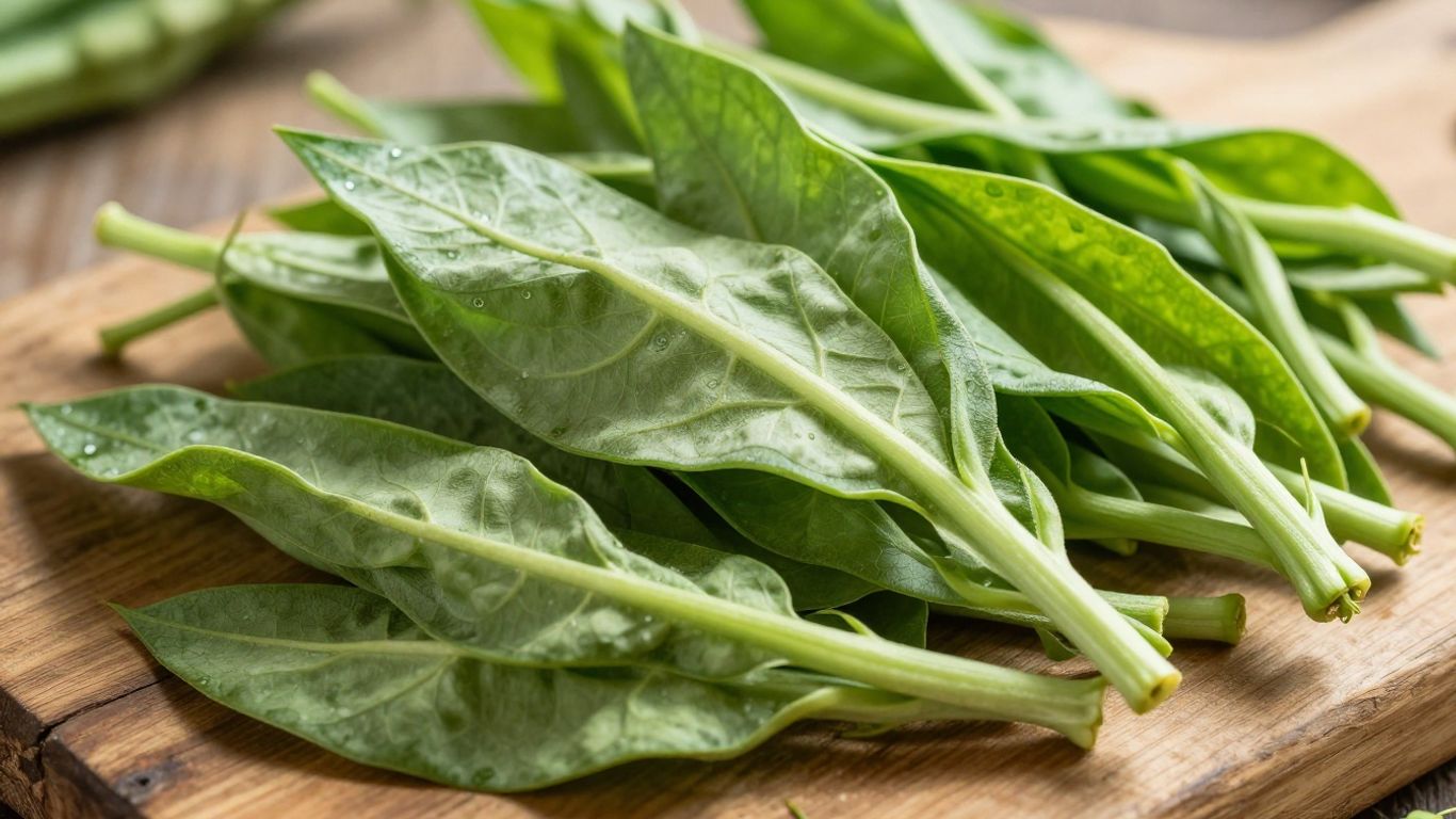 Fresh green lady fingers on a wooden surface.