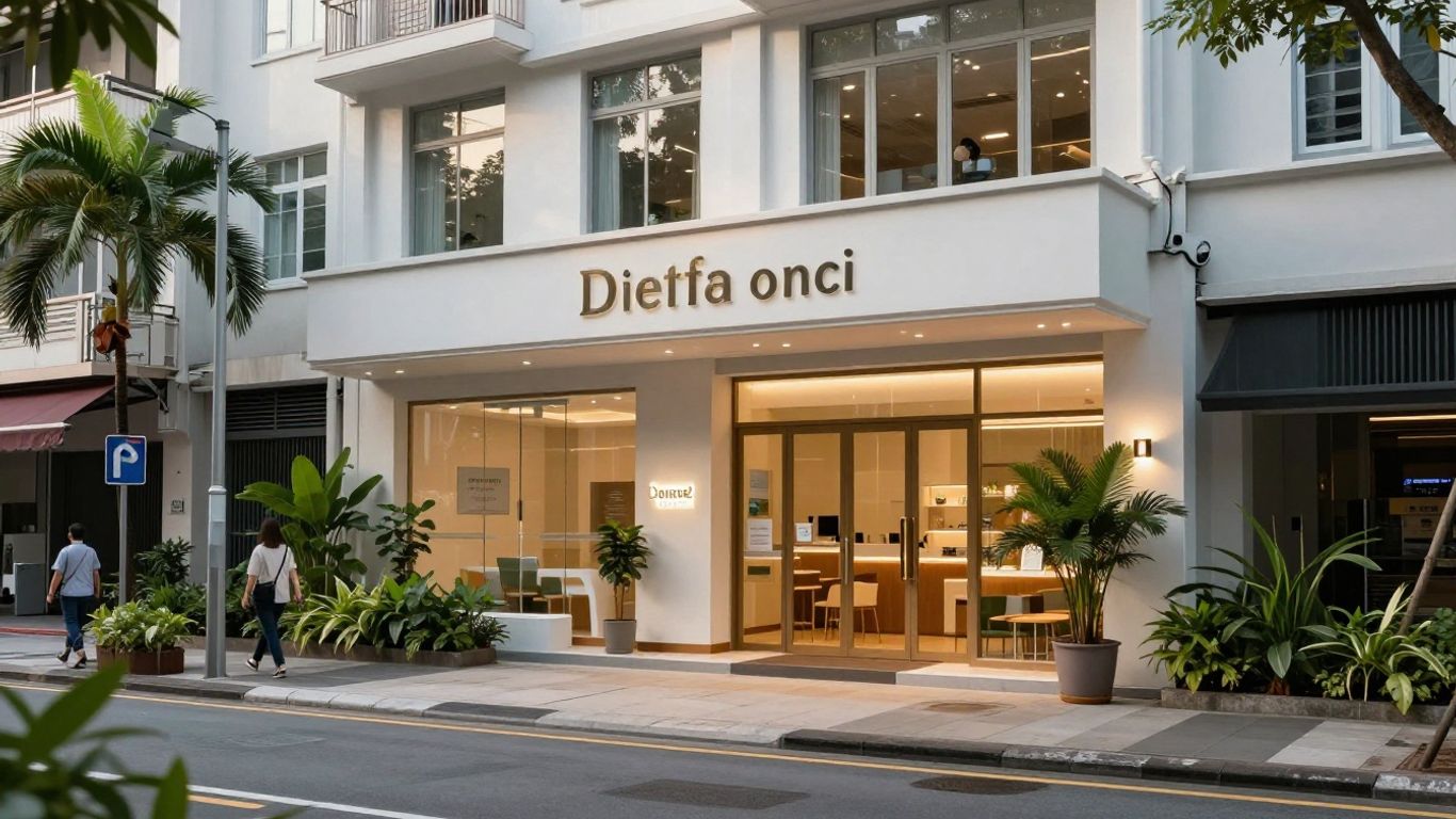 Singapore dental clinic exterior near urban neighborhood