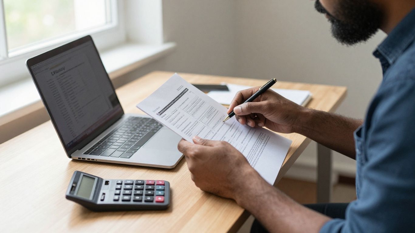 Customer reviewing a bank account at home