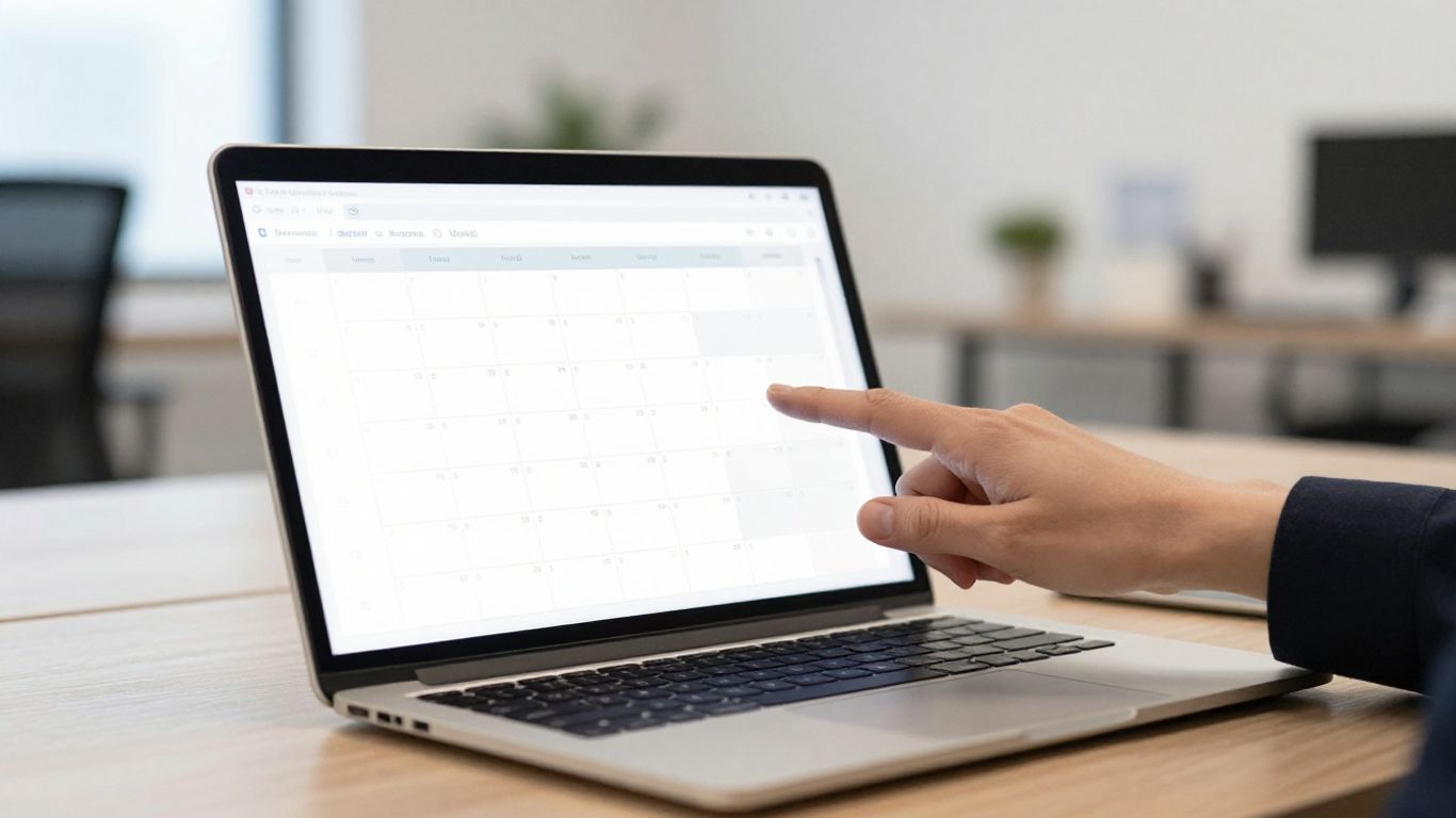 AI booking system on a laptop in a small business.
