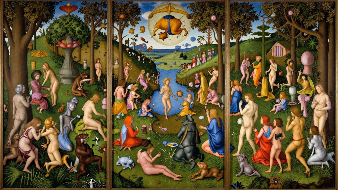 Boschs Garten der Lüste Triptychon im Detail