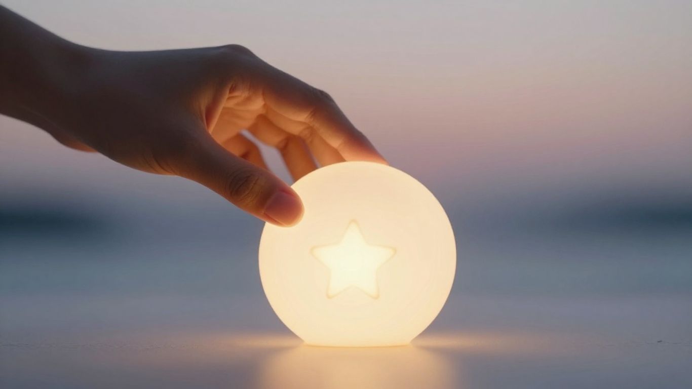 Hand placing a glowing star on a shape.